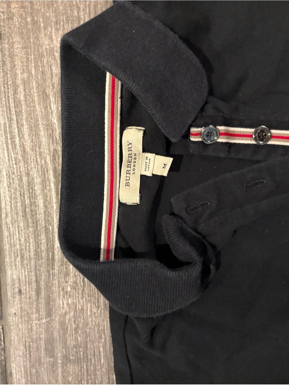 Burberry Men's Dark Navy Shirt Jacket with Signature Stripe Trim